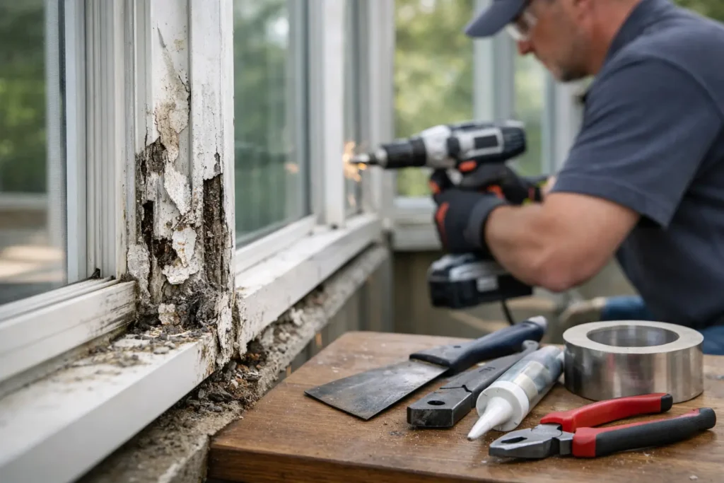 Corroded Aluminum Sunroom Frame Repair Options