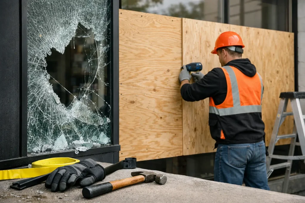 Emergency Broken Glass Board Up Steps to Take