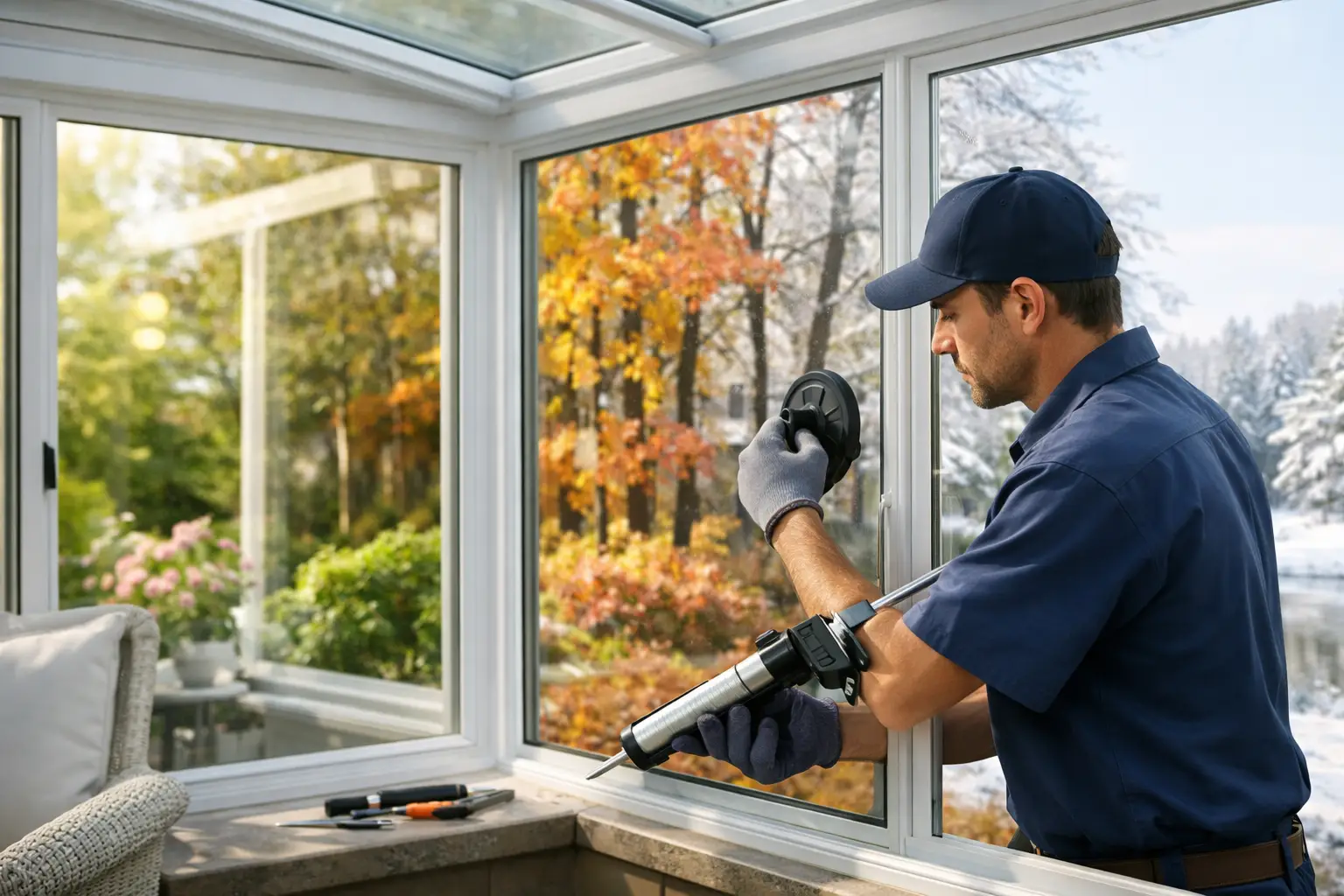 Four Seasons Sunroom Window Repair That Lasts