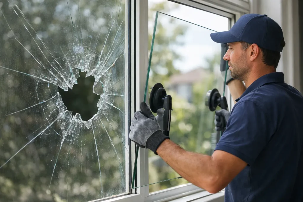 Same Day Window Glass Replacement for Broken Glass