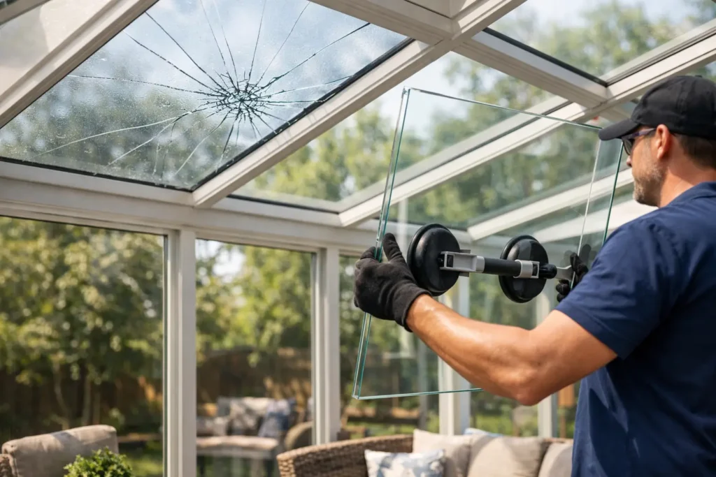 When Cracked Sunroom Glass Panel Replacement Is Needed