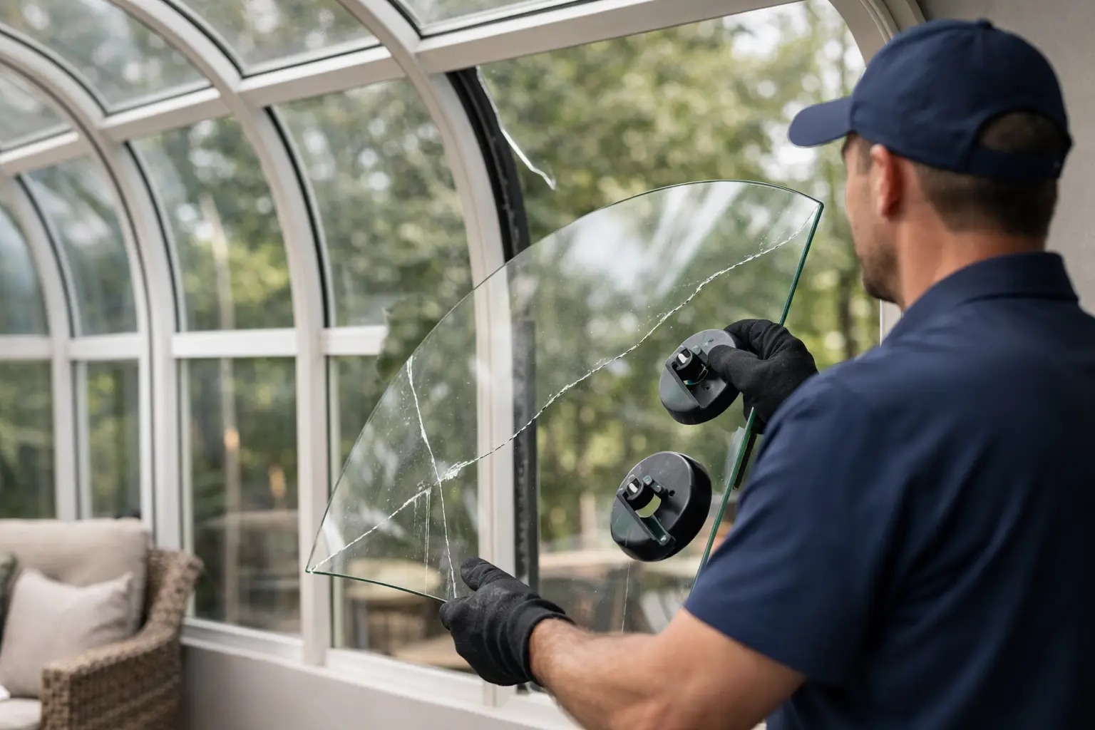 When Custom Curved Sunroom Glass Needs Replacement